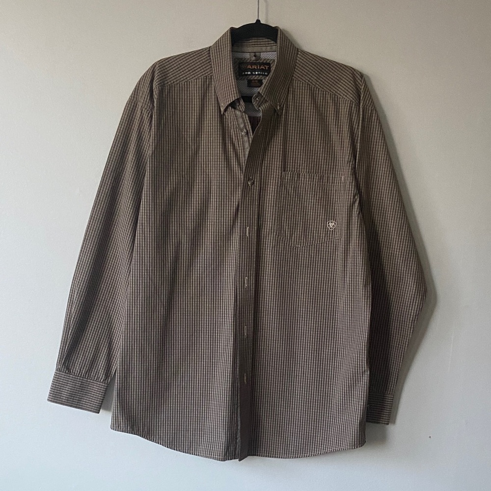 Ariat Men's Brown Check Casual Button-Down Shirt